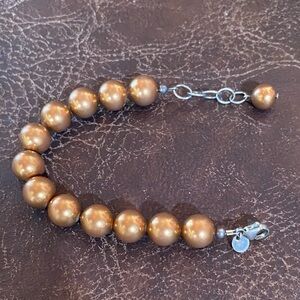 Elegant Bronze Beaded Bracelet